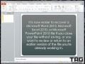 Auto Recover Documents In Office 2010 Files (HD)