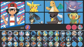 All Ash&#39;s Pokemon GEN 1 - GEN 8