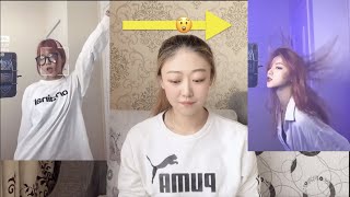 妹子看抖音超火“甩头发变装”+“明星仿妆”视频～看完直接呆住 tiktok hit vid reaction