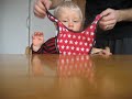 Cute baby sleeping and eating