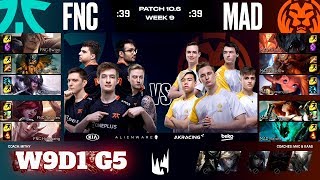 Fnatic vs Mad Lions | Week 9 Day 1 S10 LEC Spring 2020 | FNC vs MAD W9D1