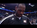 Dwyane Wade mops floor during LeBron's interview