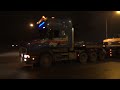 Scania T164 580 V8 hauling JCB JS220 excavator