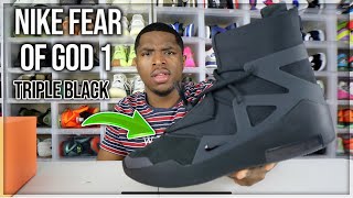 WATCH BEFORE YOU BUY! Nike Air Fear Of God 1 Triple Black Review