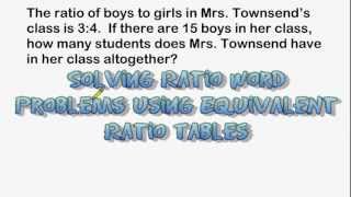 How to do ratio word problems