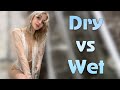 [4K] Transparent Clothes Dry vs Wet Try on Haul with Moonsi