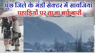 Fresh snowfall on Sawjian hills in Mandi sector of Poonch district