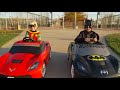 Batman vs Robin Power Wheels Race