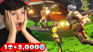 1 Elimination = 3,000 VBucks with My Little Brother! (Fortnite Chapter 2)