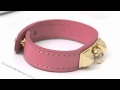 PINK LOVES POLLY - Leather Wrap Stud Bracelet