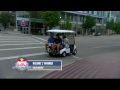 PGA TOUR star Rickie Fowler drives off course in Dallas.