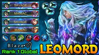 SAVAGE &amp; SAVAGE!! Leomord Frostborn Paladin Double Gameplay - Top 1 Global Leomord Blaze•♡᭄ - MLBB