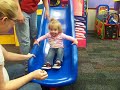 Funny Little Girl Playing on the Slide at Chuck E Cheese. So cute! Lilah