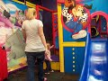 Funny Little Girl Playing on the Slide at Chuck E Cheese. So cute! Lilah