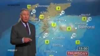 Príncipe Carlos apresenta o estado do tempo na BBC