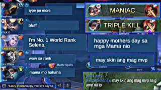 SELENA Top 1 Global Prank!!😂(may skin ang mag MVP!) | HAPPY MOTHERS DAY!❤️ | MLBB | Recho