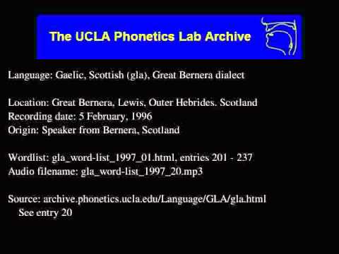 Gaelic, Scottish audio: gla_word-list_1997_20