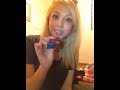 Blonde girl smoking cigarette