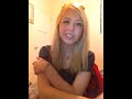 Blonde girl smoking cigarette