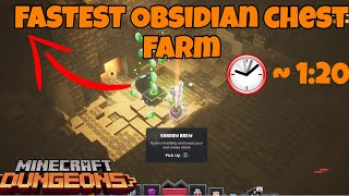 Minecraft Dungeons: FASTEST OBSIDIAN CHEST FARM! (Under 1:30!)