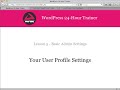 User Profile Settings in Admin area Wordpress