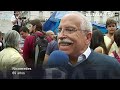 Jóvenes y no tan jóvenes indignados, en la Puerta del Sol