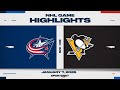 NHL Highlights  Blue Jackets vs. Penguins - January 7, 2025