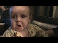 funny baby scared by mom