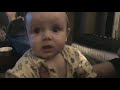 funny baby scared by mom