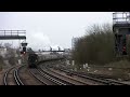 Tornado Steam Locomotive steams through Ashford on The Cathedrals Express 23 Dec 2012