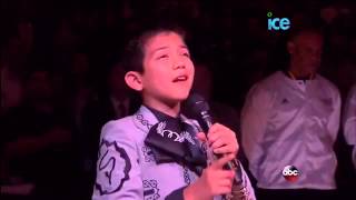 Niño mexicano interpreta himno de Estado Unidos Spurs de San Antonio contra Miami Heat