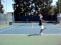 Mardy Fish practicing his serve and volley at the 2009 LA Tennis Open.