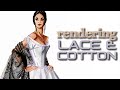 How to illustrate fabrics in fashion sketch- LACE and COTTON / LINEN Tutorial