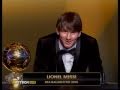 Lionel Messi wins Fifa Ballon d'Or award ( Golden Ball ) 2010