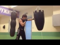 MMA work on a punching bag - punching Alexandr Litvinenko
