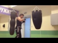 MMA work on a punching bag - punching Alexandr Litvinenko