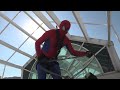 Spiderman Cleaning the Windows at a Children's Hospital