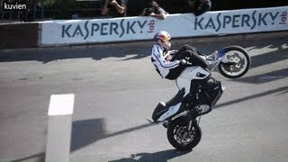 Chris Pfeiffer on the BMW F800R at Jerusalem Formula One | F1 כריס פייפר בירושלים פורמולה