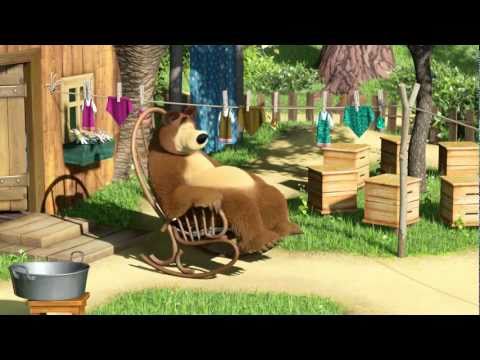 Кадр из клипа «О чистоте» на песенку про умывание из мультфильма «Маша и Медведь : Большая стирка (серия 18)»