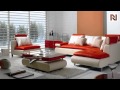 Modern Contemporary White and Red Sectional Sofa Set VGBNB205