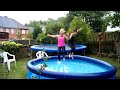 pool jump emma and georgina