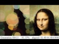 Mona Lisa con 150 círculos usando Ascenso de la Colina en Algoritmos Genéticos