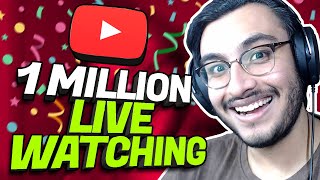 1 MILLION LIVE WATCHING ON YOUTUBE (WORLD RECORD) | RAWKNEE