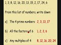 Multiples and Factors