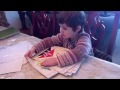 Funny baby reading