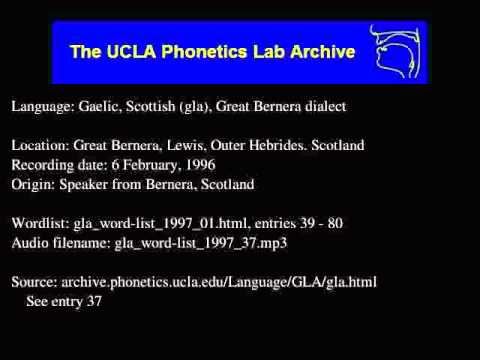 Gaelic, Scottish audio: gla_word-list_1997_37