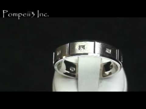 Pompeii3 Inc Mens Princess Cut Diamond White Gold Wedding Ring Band 