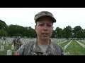 Soldiers Place US Flags in Arlington Cemetery for Memorial Day
