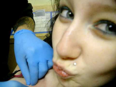 Getting my chest or clavicle piercings done 0:51