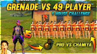 1 HOUSE CHALLENG😱 GRENADE VS 49 PLAYER | GRENADE VS ADAM| 1 VS 49 WHO WILL WIN? #Factoryfreefire